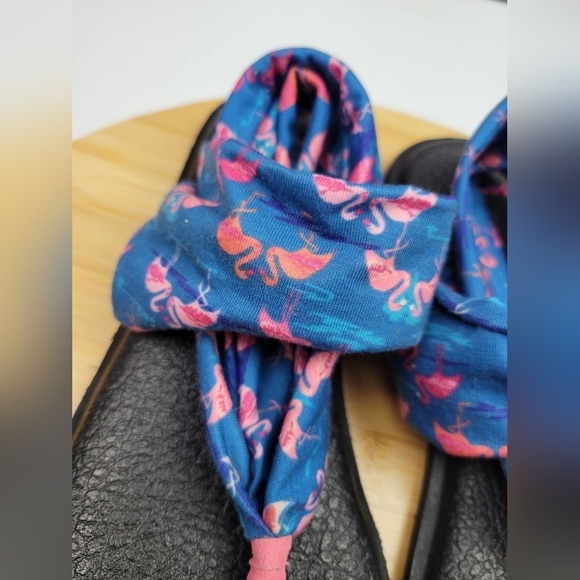 Sanuk Yoga Sling Sandals Flamingo beach lightweight comfy Women's Sandal size 7 - Picture 4 of 7